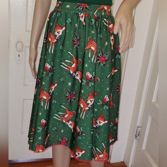 Sourpuss Dresses & Skirts - SOURPUSS DEER ME SKIRT IN PINE GREEN